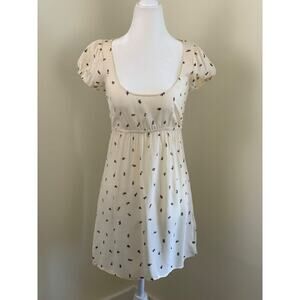 Reformation Floral Mini Dress Rose Cream 2 XS Cap Sleeve Scoop Neck Cottagecore